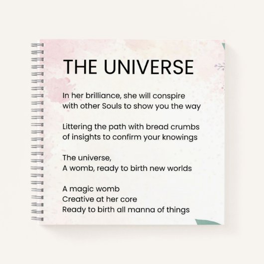 Het Universum - Verheffende Empowerment Gedicht Notitieboek (Voorkant)
