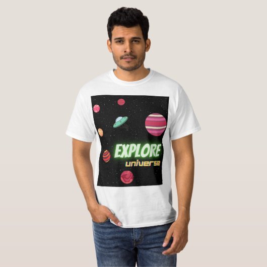 het universum verkennen t-shirt (Voorkant volledig)
