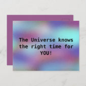 Het universum weet het juiste moment voor je koude briefkaart (Voorkant / Achterkant)