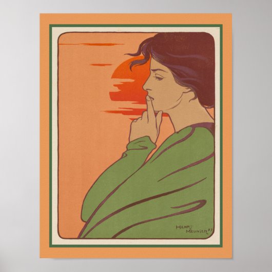 Het uur van de stilte Art Nouveau Poster (Voorkant)