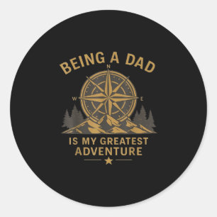 Het vader zijn is de grootste avontuur vintage kom ronde sticker