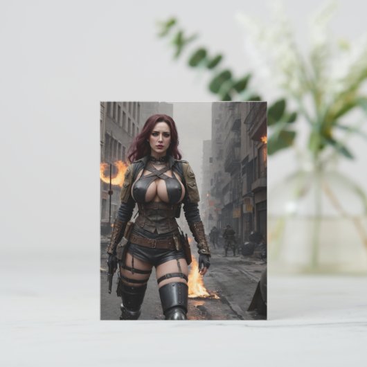 Het vaderland verdedigen briefkaart (Staand voorkant)