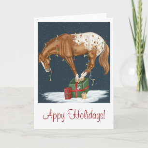 Het Vakantie van Appy! De Kerstkaart van Appaloosa Feestdagen Kaart