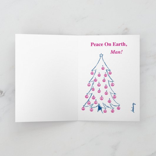 Het Vakantie van Hippy Feestdagen Kaart (Binnen)