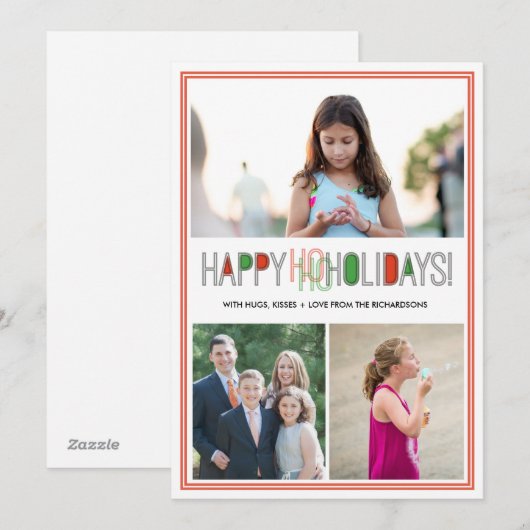 Het Vakantie van Ho van Ho x3 Feestdagenkaart (Voorkant / Achterkant)