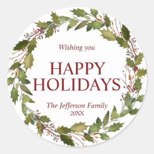 Het Vakantie van Kerstmis van de Kroon van de Ronde Sticker