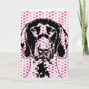 Het Valentijnse Duitse Silhouet van de Hond van de Feestdagen Kaart