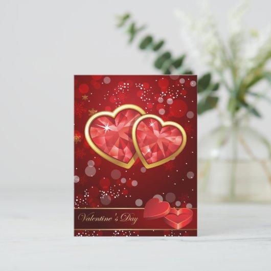 Het Valentijnse Hart van de Diamant Feestdagenkaart (Staand voorkant)