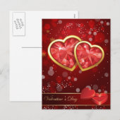 Het Valentijnse Hart van de Diamant Feestdagenkaart (Voorkant / Achterkant)