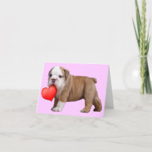 Het Valentijnse puppy van de Buldog notecard