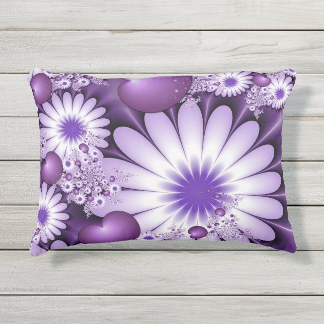 Het vallen in de Abstracte Bloemen van de Liefde & Buitenkussen (Voorkant)