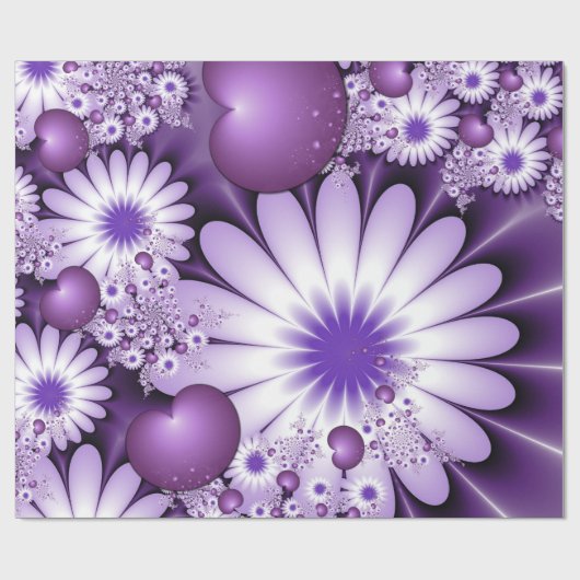 Het vallen in de Abstracte Bloemen van de Liefde & Cadeaupapier (Vlak)