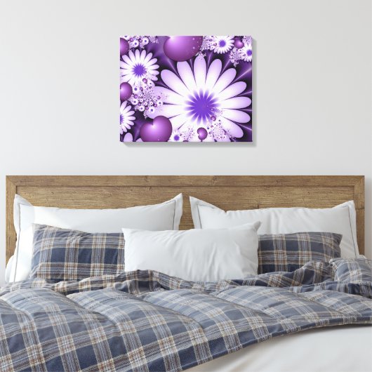 Het vallen in de Abstracte Bloemen van de Liefde & Canvas Afdruk (Insitu (Slaapkamer))