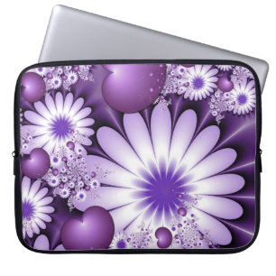 Het vallen in de Abstracte Bloemen van de Liefde & Laptop Sleeve