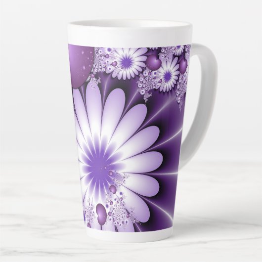 Het vallen in de Abstracte Bloemen van de Liefde & Latte Mok (Rechterhoek)