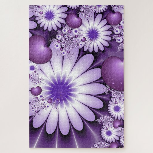 Het vallen in de Abstracte Bloemen van de Liefde & Legpuzzel (Verticaal)