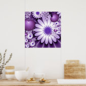 Het vallen in de Abstracte Bloemen van de Liefde & Poster (Keuken)