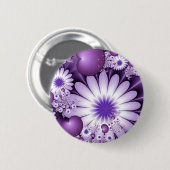 Het vallen in de Abstracte Bloemen van de Liefde & Ronde Button 5,7 Cm (Voorkant /achterkant)