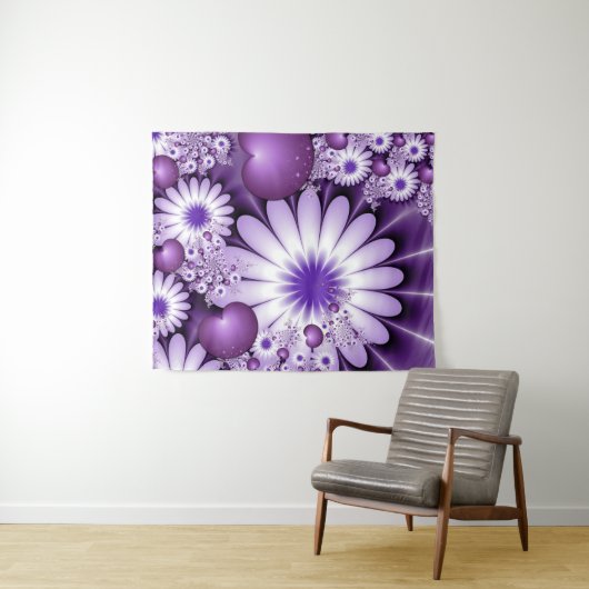 Het vallen in de Abstracte Bloemen van de Liefde & Wandkleed (In Situ (horizontaal))