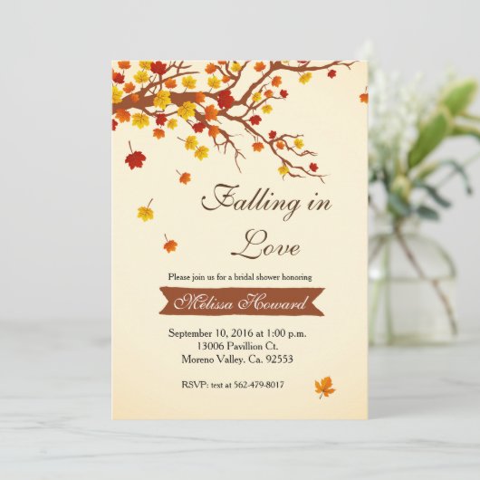 Het vallen in de Uitnodiging van de Bridal van de  (Staand voorkant)