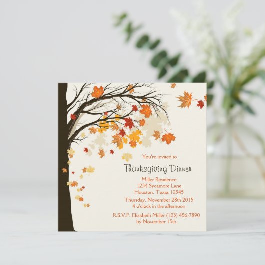 Het vallen laat Thanksgiving Innodiging van het Ki Kaart (Staand voorkant)