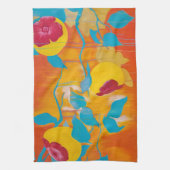 Het vallen Persimmons in Geel Theedoek (Verticaal)