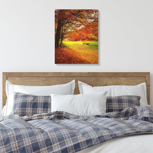 Het vallen van Autonome Lappen op Wandelende Weg Canvas Afdruk (Insitu (Slaapkamer))