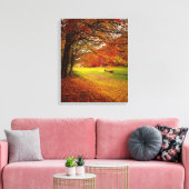 Het vallen van Autonome Lappen op Wandelende Weg Canvas Afdruk (Insitu (Woonkamer))