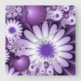 Het vallen van de Liefde Abstracte Bloemen & Fract Vierkante Klok