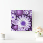 Het vallen van de Liefde Abstracte Bloemen & Fract Vierkante Klok (Huis)