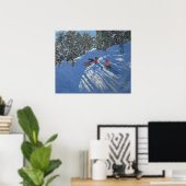 Het vallen van de Sledge Morzine Poster (Thuiskantoor)