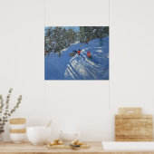 Het vallen van de Sledge Morzine Poster (Keuken)