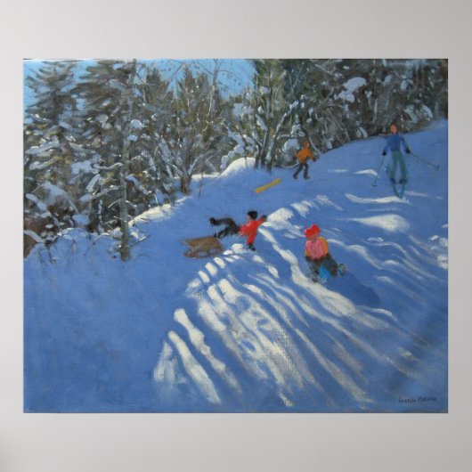 Het vallen van de Sledge Morzine Poster (Voorkant)