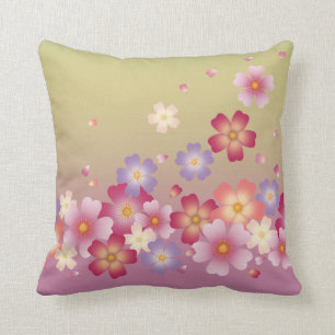 Het vallen van Sakura Blossom Kimono Style Pink en Kussen