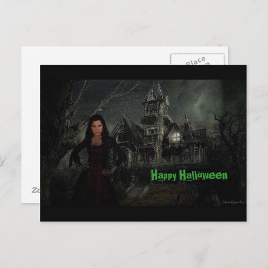 Het Vamp Halloween Briefkaart (Voorkant / Achterkant)