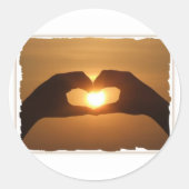 Het vangen van de Zonnehanden Ronde Sticker (Voorkant)