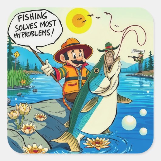 Het vangen van goede vibes! vierkante sticker (Voorkant)