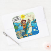 Het vangen van goede vibes! vierkante sticker (Envelop)