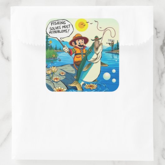 Het vangen van goede vibes! vierkante sticker (Tas)