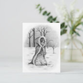 Het vangen van sneeuwvlokken kerst Briefkaart (Staand voorkant)