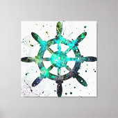 Het vangt wiel in blauwe groene oceaankleuren canvas afdruk (Voorkant)