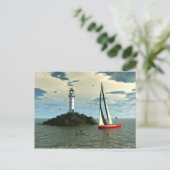 Het varen met dolfijnenbriefkaart briefkaart (Staand voorkant)