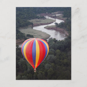 Het varen met een Heet Lucht Ballon boven de Mara  Briefkaart