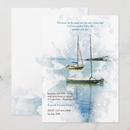 Het varen op de Uitnodiging van het Meer (Voorkant / Achterkant)