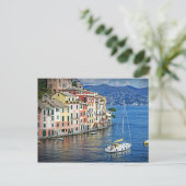 Het varen Portofino en het Italiaanse Briefkaart (Staand voorkant)