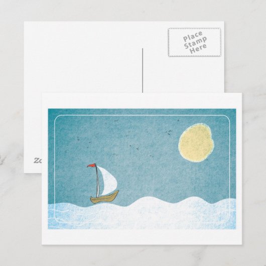 Het Varen van het briefkaart (Voorkant / Achterkant)