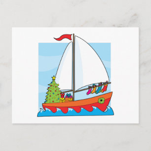 Het Varen van Kerstmis Feestdagenkaart