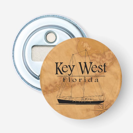 Het Varen van Key West Button Flesopener (Voorkant)