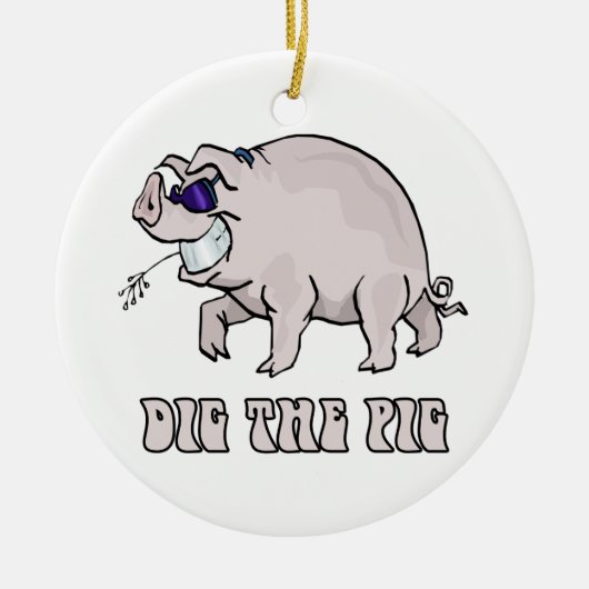 Het varken dig keramisch ornament (Voorkant)