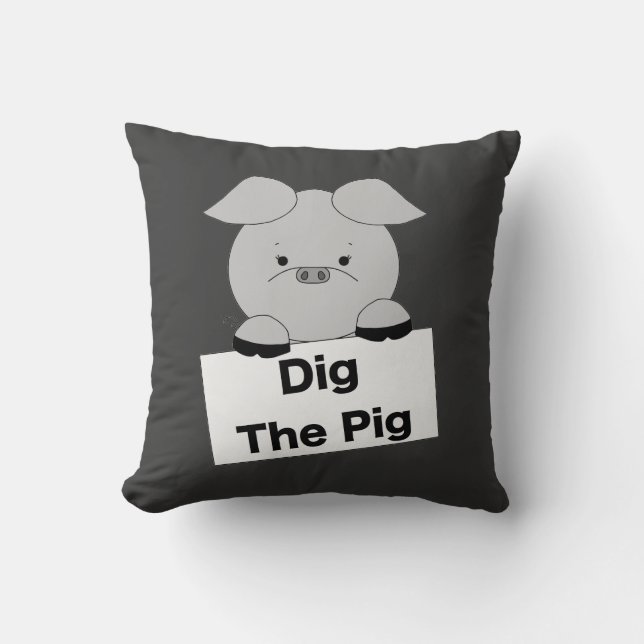 Het varken grijs proefblad kussen (Voorkant)